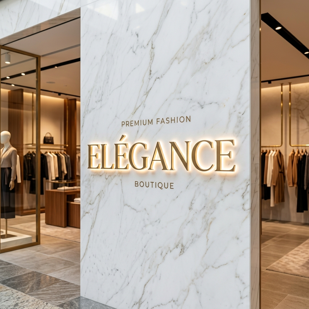Mẫu biển hiệu shop thời trang Luxury